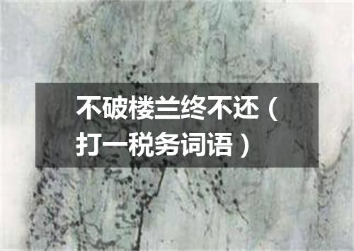 不破楼兰终不还（打一税务词语）