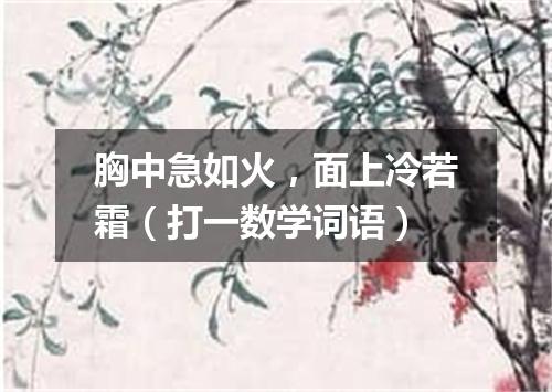 胸中急如火，面上冷若霜（打一数学词语）