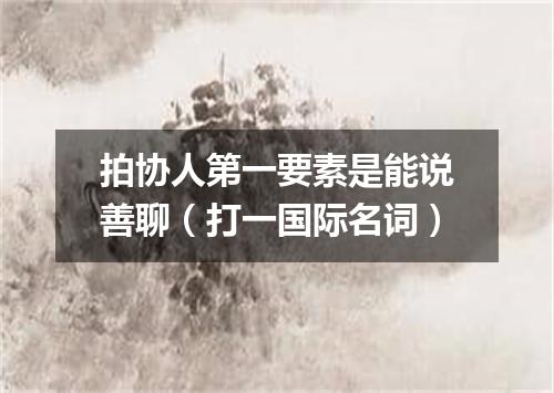 拍协人第一要素是能说善聊（打一国际名词）