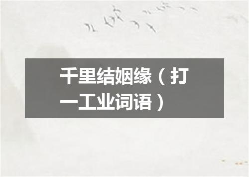 千里结姻缘（打一工业词语）