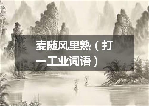 麦随风里熟（打一工业词语）