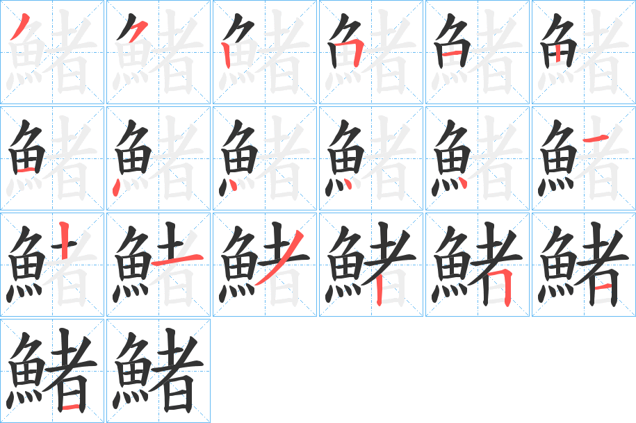 鯺的笔画顺序字笔顺的正确写法图